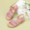 imagePANDANINJIA Gina Girls Sandals Open Toe Summer Flats Dress Sandals Shoes ToddlerLittle KidBig KidPink Glitter