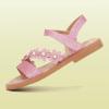 imagePANDANINJIA Gina Girls Sandals Open Toe Summer Flats Dress Sandals Shoes ToddlerLittle KidBig KidPink Glitter