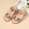 imagePANDANINJIA Gina Girls Sandals Open Toe Summer Flats Dress Sandals Shoes ToddlerLittle KidBig KidRosegold Sequin
