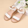 imagePANDANINJIA Gina Girls Sandals Open Toe Summer Flats Dress Sandals Shoes ToddlerLittle KidBig KidWhite Pu