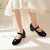 imagePANDANINJIA Girls Dress Shoes Toddler Little Big Kid Chunky Heels Wedding Party School PNEMY Flower Girl ShoesBlack Patent