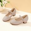 imagePANDANINJIA Girls Dress Shoes Toddler Little Big Kid Chunky Heels Wedding Party School PNEMY Flower Girl ShoesNude Nubuck