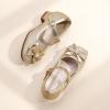 imagePANDANINJIA Girls Dress Shoes Toddler Little Big Kid Chunky Heels Wedding Party School PNEMY Flower Girl ShoesR Gold Glitter