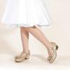 imagePANDANINJIA Girls Dress Shoes Toddler Little Big Kid Chunky Heels Wedding Party School PNEMY Flower Girl ShoesR Gold Glitter