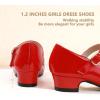imagePANDANINJIA Girls Dress Shoes Toddler Little Big Kid Chunky Heels Wedding Party School PNEMY Flower Girl ShoesRed Patent
