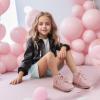 imagePANDANINJIA Toddler Girls Boots Kids Fashion Spring Fall Short Ankle Booties Comfort Lace Up Girl Flats Dress ShoesPinkpu