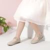 imagePANDANINJIA Toddler Girls Dress Shoes Flower Girl Flats Pearls Bow Mary Jane Wedding Party Flora ShoesGold Sparkle