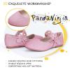 imagePANDANINJIA Toddler Girls Dress Shoes Flower Girl Flats Pearls Bow Mary Jane Wedding Party Flora ShoesHotpink Glitter