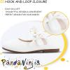 imagePANDANINJIA Toddler Girls Dress Shoes Flower Girl Flats Pearls Bow Mary Jane Wedding Party Flora ShoesWhite Pu