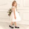 imagePANDANINJIA ToddlerLittle Kid Girls Angela Dress Mary Jane Ballet Flats Bow Flower Girl Wedding Party Ballerina Flat ShoesAg Black Patent