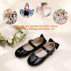 imagePANDANINJIA ToddlerLittle Kid Girls Angela Dress Mary Jane Ballet Flats Bow Flower Girl Wedding Party Ballerina Flat ShoesAg Black Patent