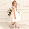 imagePANDANINJIA ToddlerLittle Kid Girls Angela Dress Mary Jane Ballet Flats Bow Flower Girl Wedding Party Ballerina Flat ShoesAg Champagne Sequin