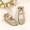 imagePANDANINJIA ToddlerLittle Kid Girls Angela Dress Mary Jane Ballet Flats Bow Flower Girl Wedding Party Ballerina Flat ShoesAg Gold Sequin