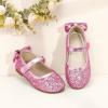 imagePANDANINJIA ToddlerLittle Kid Girls Angela Dress Mary Jane Ballet Flats Bow Flower Girl Wedding Party Ballerina Flat ShoesAg Pink Sequin
