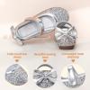 imagePANDANINJIA ToddlerLittle Kid Girls Angela Dress Mary Jane Ballet Flats Bow Flower Girl Wedding Party Ballerina Flat ShoesAg Silver Sequin
