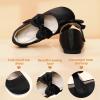 imagePANDANINJIA ToddlerLittle Kid Girls Angela Dress Mary Jane Ballet Flats Bow Flower Girl Wedding Party Ballerina Flat ShoesM Black Silk