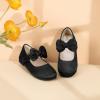 imagePANDANINJIA ToddlerLittle Kid Girls Angela Dress Mary Jane Ballet Flats Bow Flower Girl Wedding Party Ballerina Flat ShoesM Black Silk