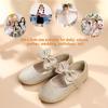 imagePANDANINJIA ToddlerLittle Kid Girls Angela Dress Mary Jane Ballet Flats Bow Flower Girl Wedding Party Ballerina Flat ShoesM Gold Glitter
