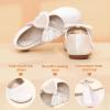 imagePANDANINJIA ToddlerLittle Kid Girls Angela Dress Mary Jane Ballet Flats Bow Flower Girl Wedding Party Ballerina Flat ShoesM Ivory Silk