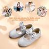 imagePANDANINJIA ToddlerLittle Kid Girls Angela Dress Mary Jane Ballet Flats Bow Flower Girl Wedding Party Ballerina Flat ShoesM Silver Glitter
