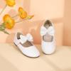imagePANDANINJIA ToddlerLittle Kid Girls Angela Dress Mary Jane Ballet Flats Bow Flower Girl Wedding Party Ballerina Flat ShoesM White Pu