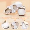 imagePANDANINJIA ToddlerLittle Kid Girls Angela Dress Mary Jane Ballet Flats Bow Flower Girl Wedding Party Ballerina Flat ShoesM White Pu
