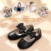 imagePANDANINJIA ToddlerLittle Kid Girls Angela Dress Mary Jane Ballet Flats Bow Flower Girl Wedding Party Ballerina Flat ShoesMe Black Pu