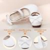 imagePANDANINJIA ToddlerLittle Kid Girls Angela Dress Mary Jane Ballet Flats Bow Flower Girl Wedding Party Ballerina Flat ShoesWhite Pu 01