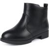 imagePANDANINJIA Girls Boots Kids Dress Short Ankle Booties Rhinestone Bowknot Zipper Shoes for Toddler Little Kids01 Black Pu