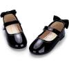 imagePANDANINJIA ToddlerLittle Kid Girls Angela Dress Mary Jane Ballet Flats Bow Flower Girl Wedding Party Ballerina Flat ShoesAg Black Patent