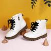 imagePANDANINJIA Christina Boys Girls Short Ankle Boots Fashion Dress Booties Waterproof Combat Shoes with Zipper for Toddler Little KidWhite Glitter