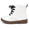 imagePANDANINJIA Christina Boys Girls Short Ankle Boots Fashion Dress Booties Waterproof Combat Shoes with Zipper for Toddler Little KidWhite Glitter