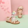 imagePANDANINJIA Elva Girls Sandals Open Toe Cute Flats Dress Sandals Cross Strappy Summer Shoes ToddlerLittle KidBig KidElva Gold Glitter