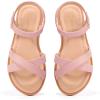 imagePANDANINJIA Elva Girls Sandals Open Toe Cute Flats Dress Sandals Cross Strappy Summer Shoes ToddlerLittle KidBig KidElva Pink Pu