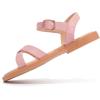 imagePANDANINJIA Elva Girls Sandals Open Toe Cute Flats Dress Sandals Cross Strappy Summer Shoes ToddlerLittle KidBig KidElva Pink Pu