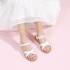imagePANDANINJIA Elva Girls Sandals Open Toe Cute Flats Dress Sandals Cross Strappy Summer Shoes ToddlerLittle KidBig KidElva White Pu