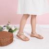 imagePANDANINJIA Elva Girls Sandals Open Toe Cute Flats Dress Sandals Cross Strappy Summer Shoes ToddlerLittle KidBig KidGold