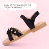 imagePANDANINJIA Elva Girls Sandals Open Toe Cute Flats Dress Sandals Cross Strappy Summer Shoes ToddlerLittle KidBig KidMary Black Glitter