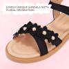 imagePANDANINJIA Elva Girls Sandals Open Toe Cute Flats Dress Sandals Cross Strappy Summer Shoes ToddlerLittle KidBig KidMary Black Glitter