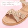 imagePANDANINJIA Elva Girls Sandals Open Toe Cute Flats Dress Sandals Cross Strappy Summer Shoes ToddlerLittle KidBig KidMary Rosegold Glitter