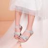 imagePANDANINJIA Elva Girls Sandals Open Toe Cute Flats Dress Sandals Cross Strappy Summer Shoes ToddlerLittle KidBig KidMary Silver Glitter