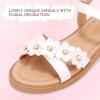 imagePANDANINJIA Elva Girls Sandals Open Toe Cute Flats Dress Sandals Cross Strappy Summer Shoes ToddlerLittle KidBig KidMary White Pu