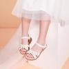 imagePANDANINJIA Elva Girls Sandals Open Toe Cute Flats Dress Sandals Cross Strappy Summer Shoes ToddlerLittle KidBig KidMary White Pu