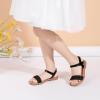 imagePANDANINJIA Gina Girls Sandals Open Toe Summer Flats Dress Sandals Shoes ToddlerLittle KidBig KidBlack Sequin New