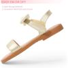 imagePANDANINJIA Gina Girls Sandals Open Toe Summer Flats Dress Sandals Shoes ToddlerLittle KidBig KidElla Gold Pu