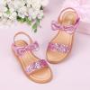 imagePANDANINJIA Gina Girls Sandals Open Toe Summer Flats Dress Sandals Shoes ToddlerLittle KidBig KidElla Pink Sequin