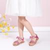 imagePANDANINJIA Gina Girls Sandals Open Toe Summer Flats Dress Sandals Shoes ToddlerLittle KidBig KidElla Pink Sequin