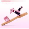 imagePANDANINJIA Gina Girls Sandals Open Toe Summer Flats Dress Sandals Shoes ToddlerLittle KidBig KidElla Pink Sequin