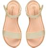 imagePANDANINJIA Gina Girls Sandals Open Toe Summer Flats Dress Sandals Shoes ToddlerLittle KidBig KidGold Pu