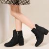 imagePANDANINJIA Girls Ankle Boots Side Zipper Toddler Little Big Kid Girls Dress BootsBlacksuede